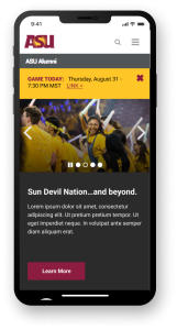 Iphone ASU homepage screenshot