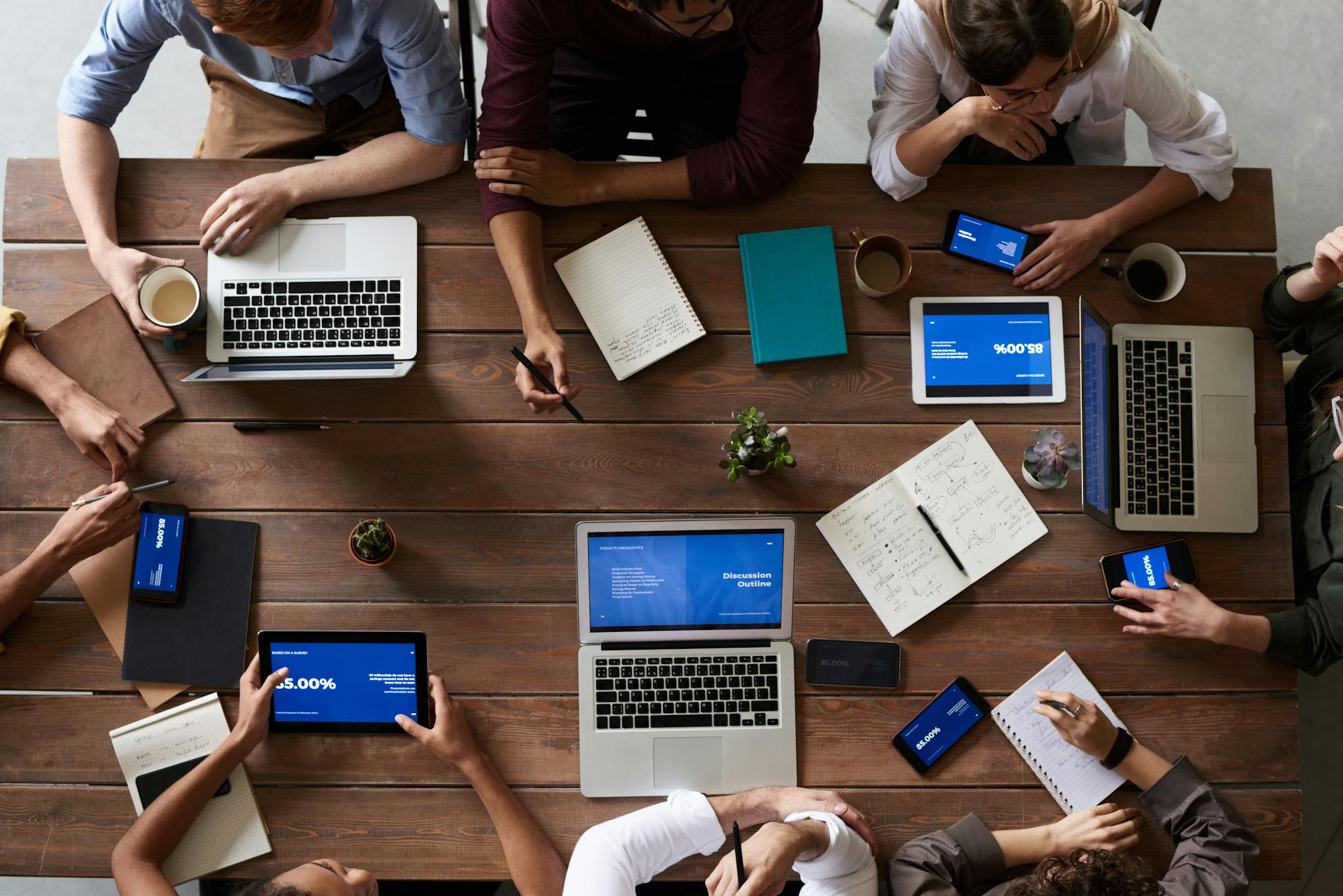 People  collaborating on a support program plan