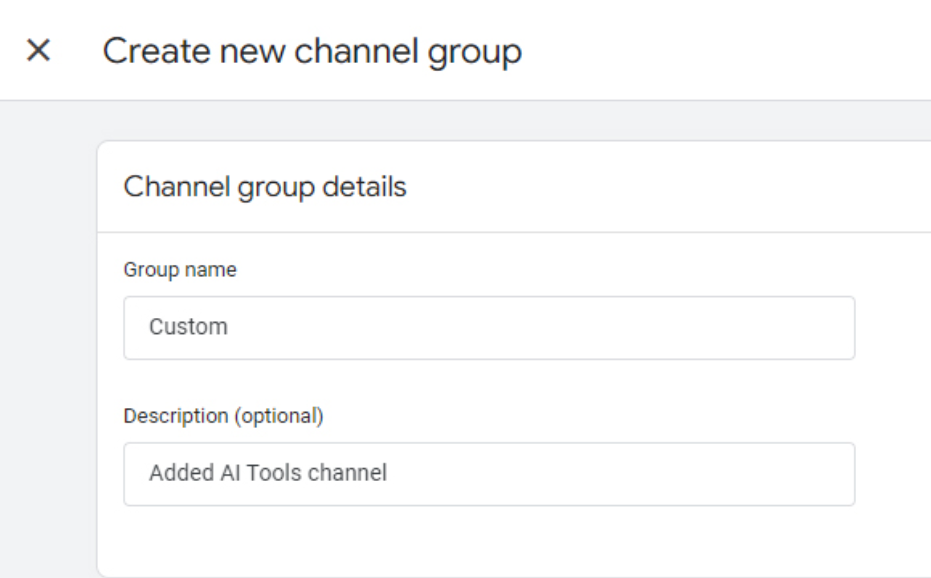 Create new channel group