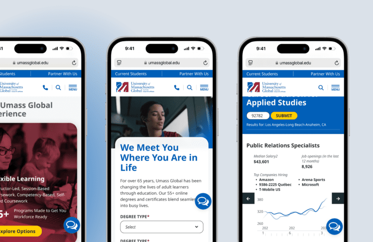 mobile mockups of homepage