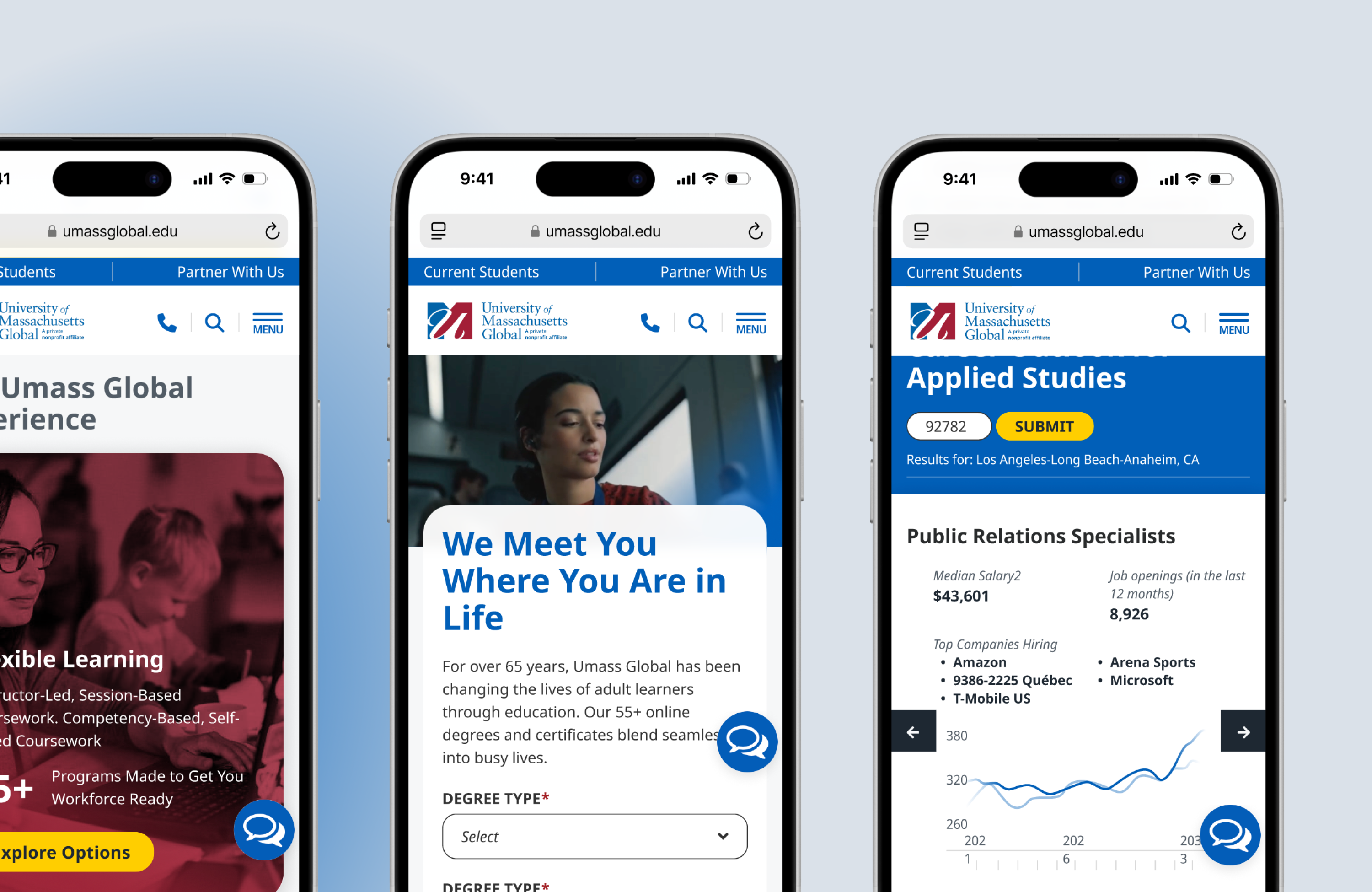 mobile mockups of homepage