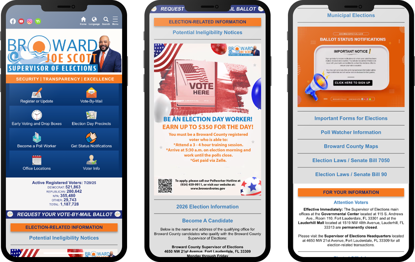 3 homepage screenshots