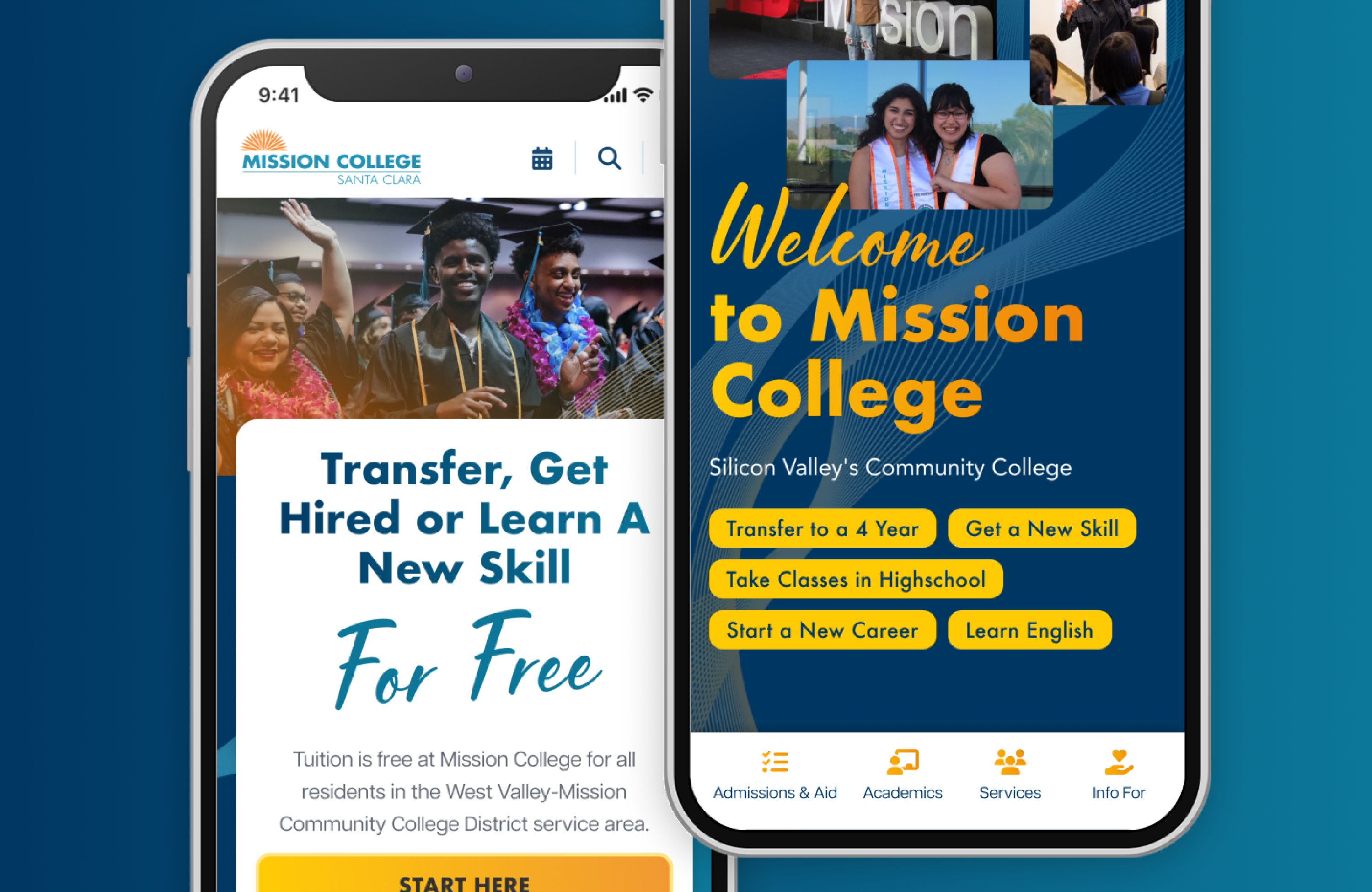 Screenshot of mobile homepage