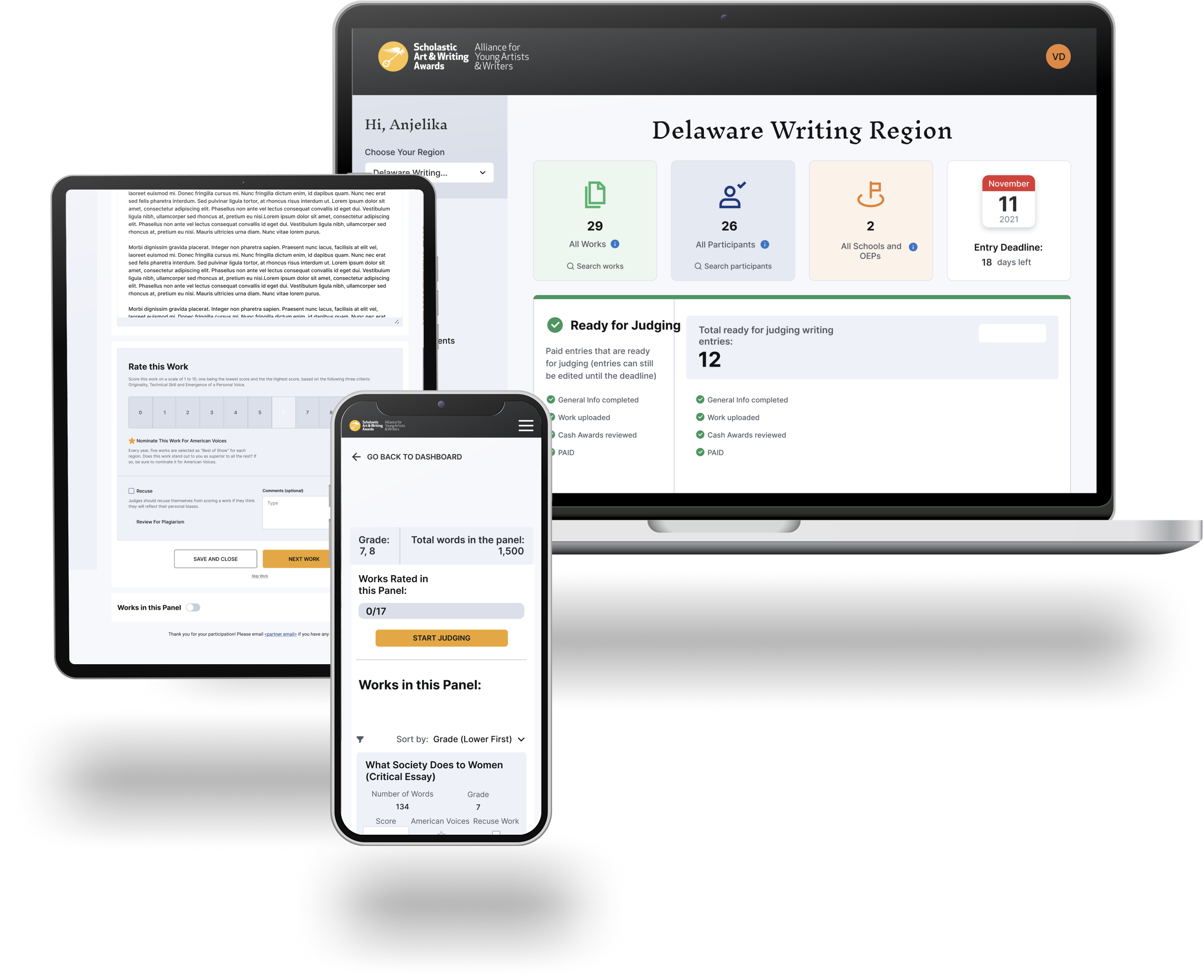 devices with screenshots of interface