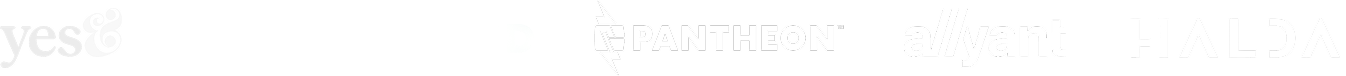 yes and, concept 3d, pantheon, allyant and Halda logos